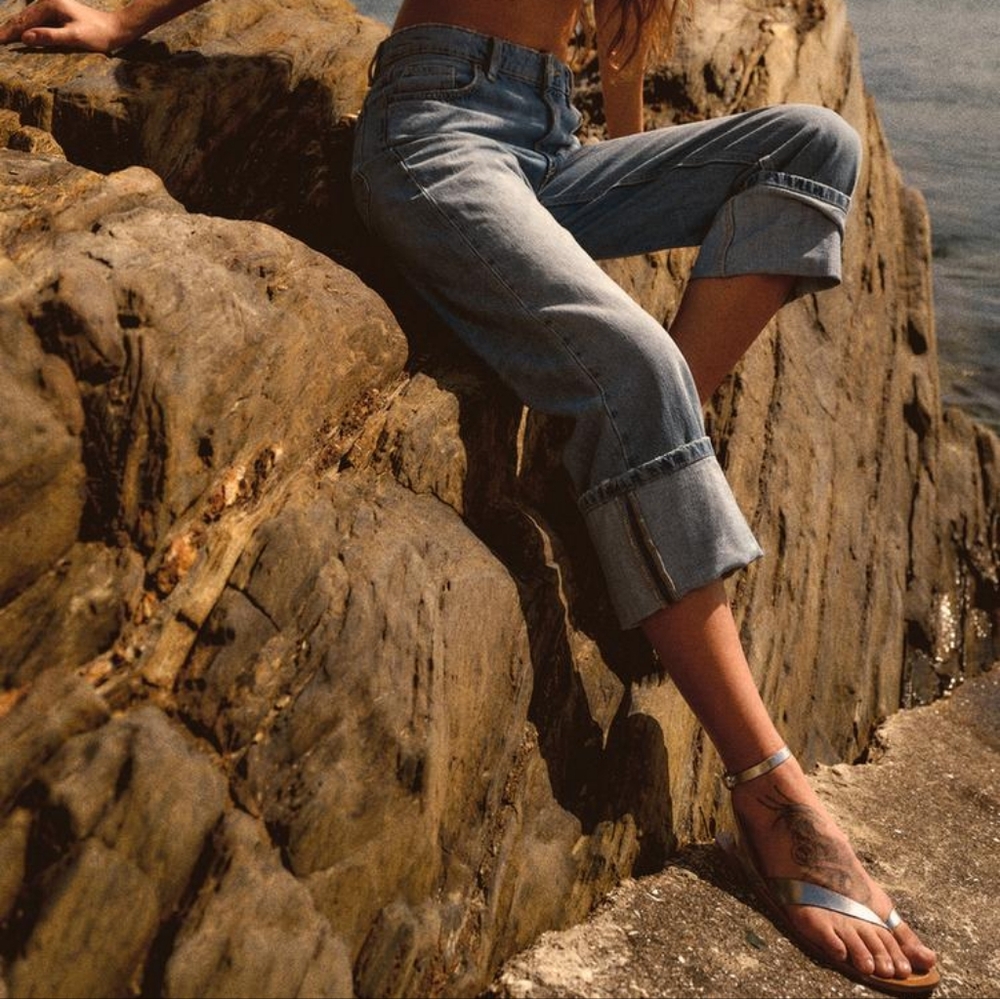 Zara Metallic Flat Sandals - Picture 8 of 8